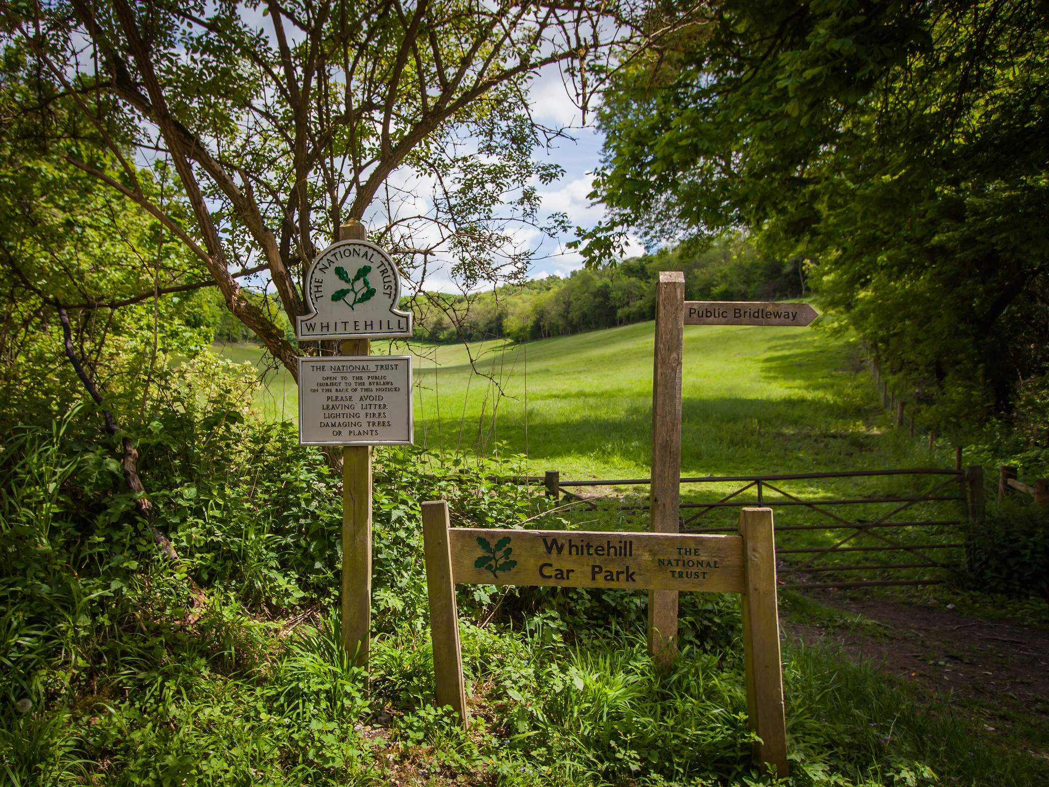 Signs in the country park, maintained by National Trust