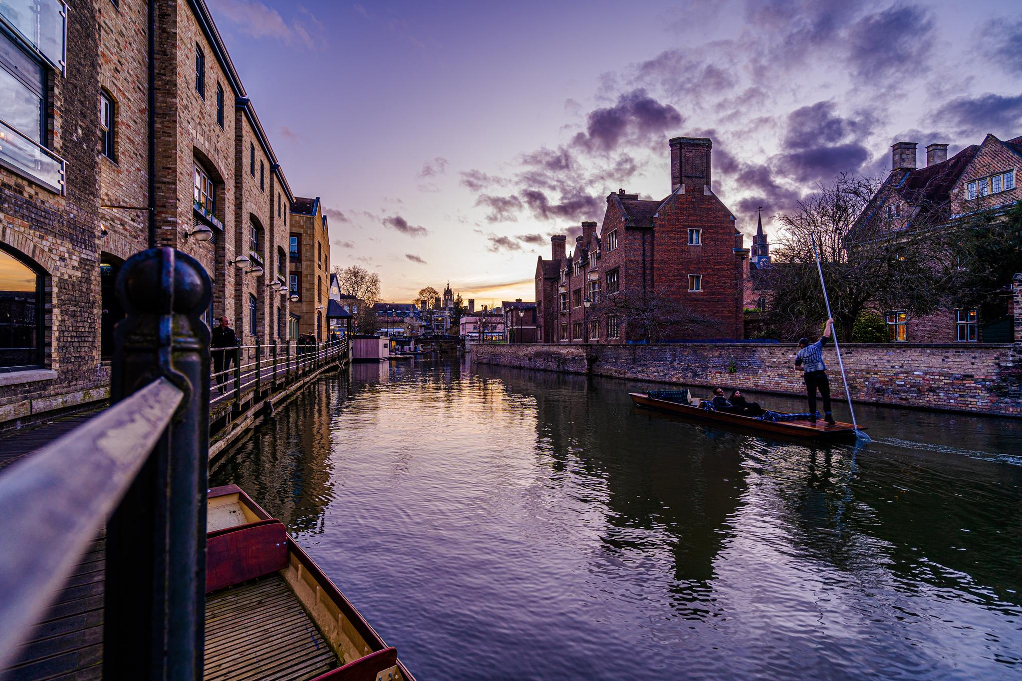 A photo of the river Cam, seen in Cambridge, UK, captured in February, 2020