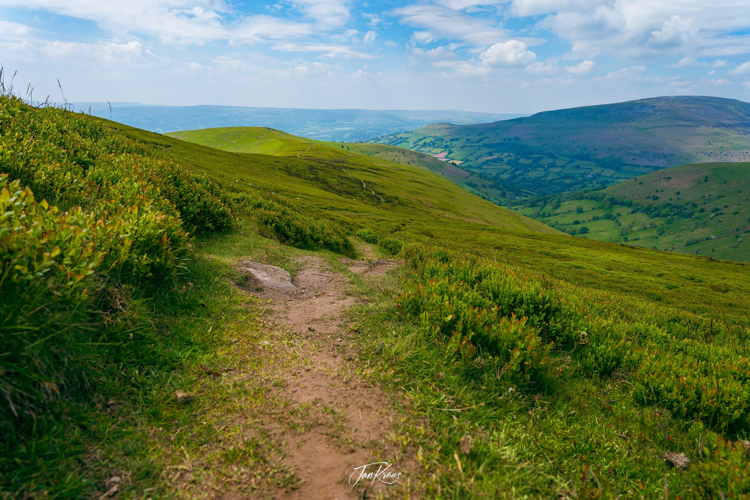 Hiking in Brecon Beacons Mountains, Wales, UK