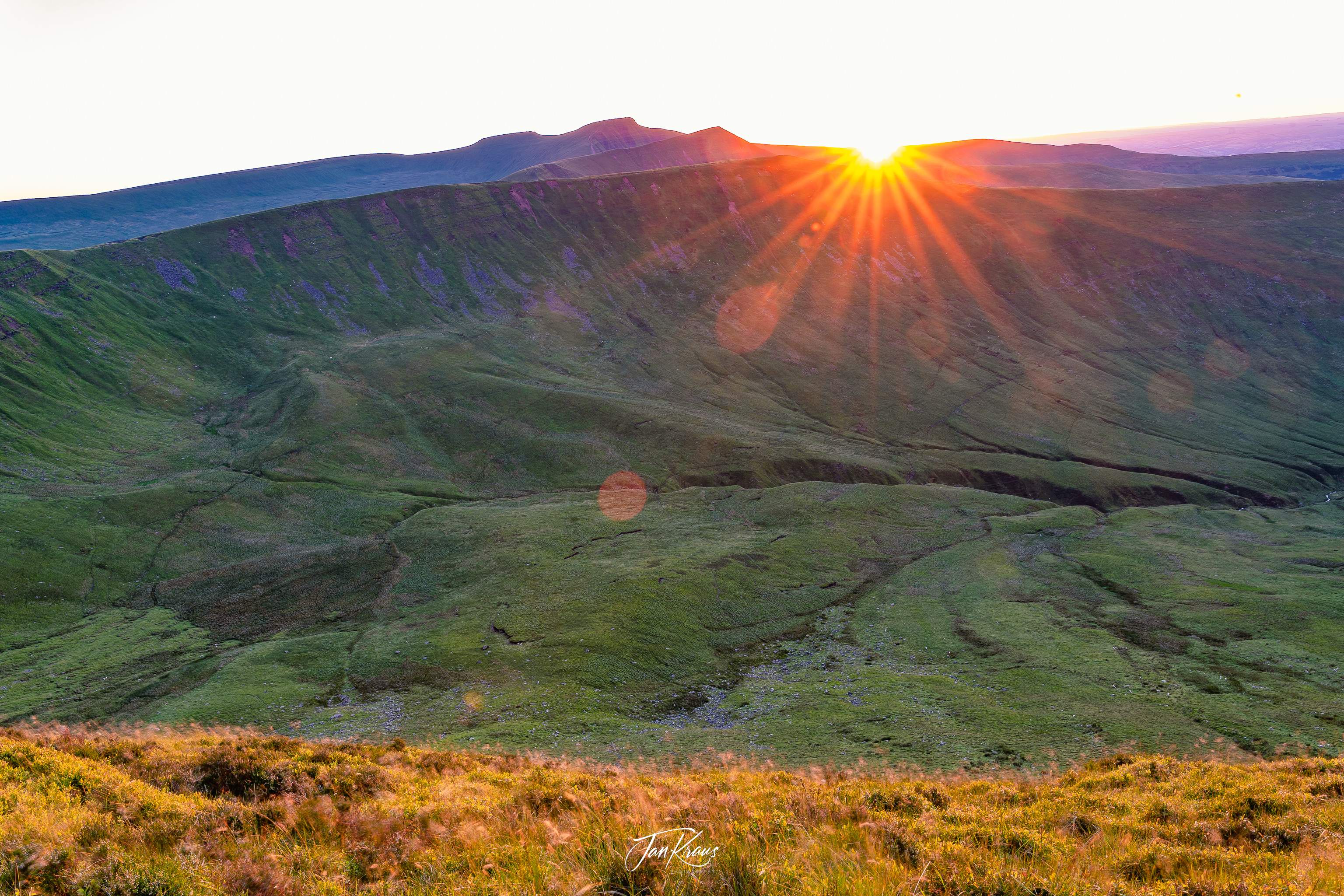 Sunset over Fan Y Big, Brecon Beacons Mountains, Wales, UK