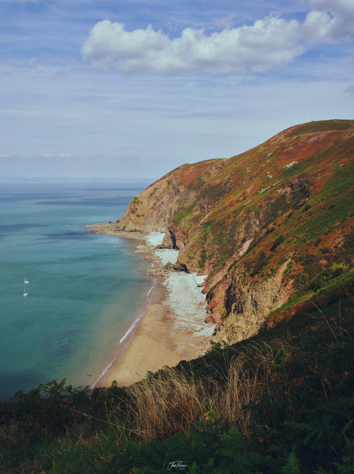 Views of the cliffs in Exmoor National Park, Somerset, UK