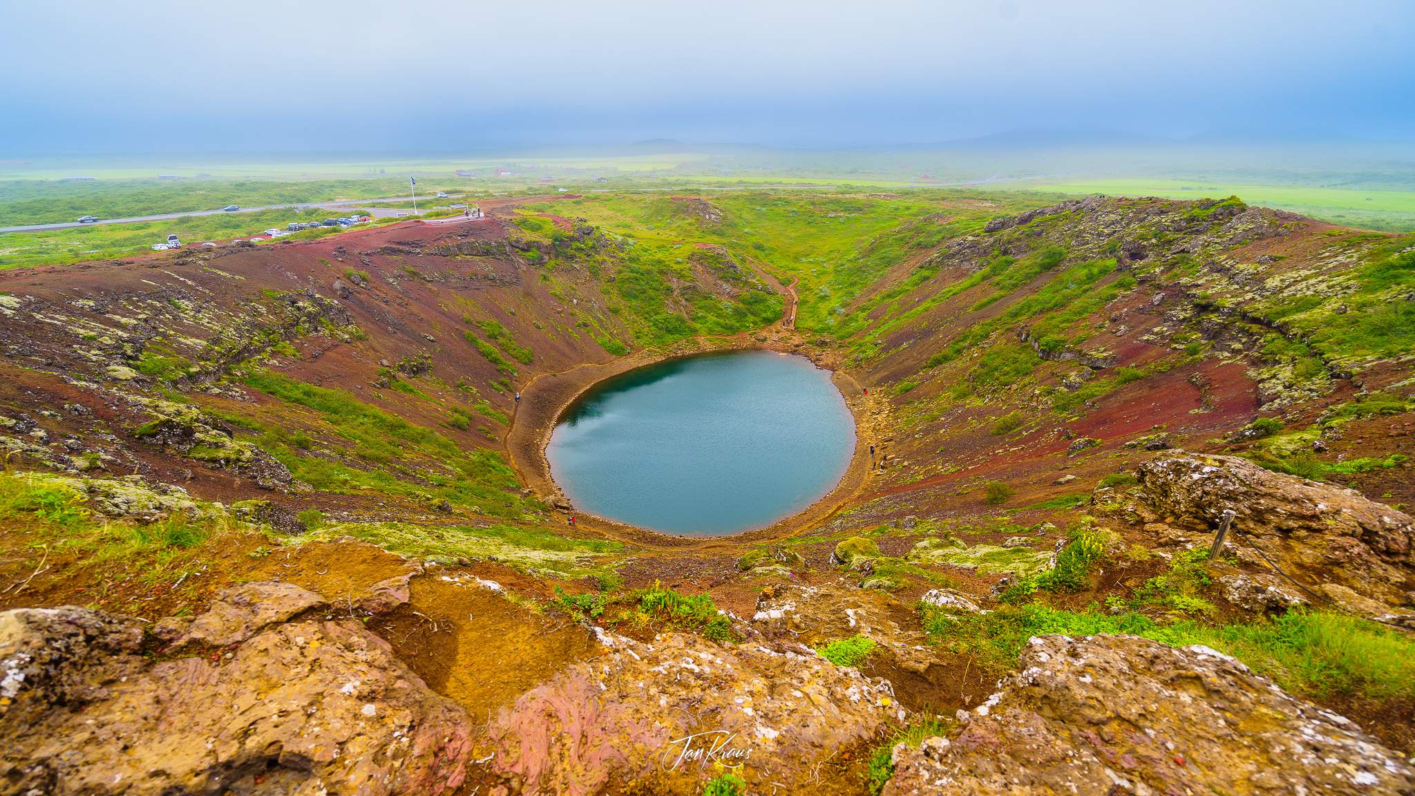 A wideangle view over Kerid Crater, Iceland