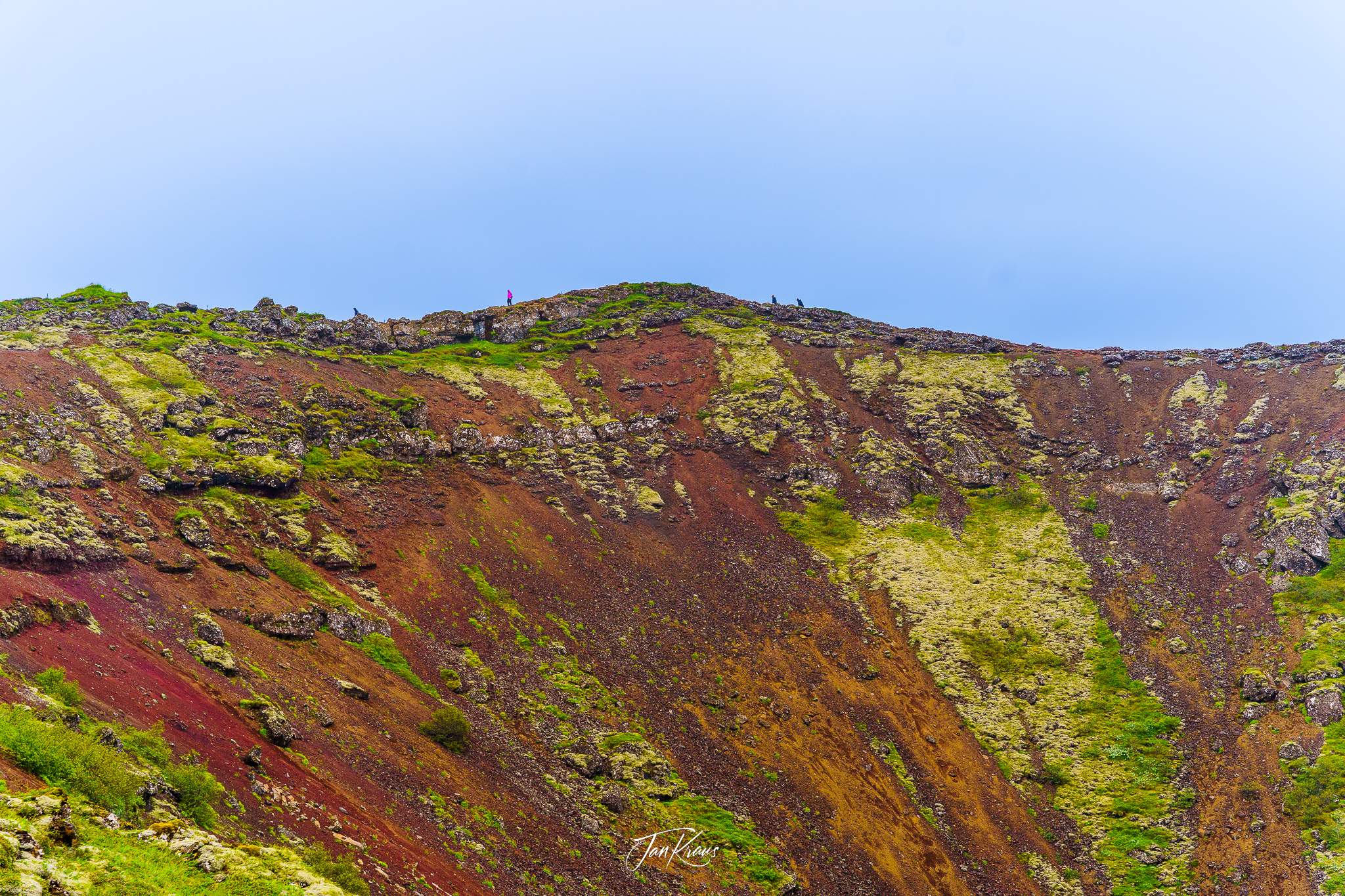 A view over the caldera's ridge of Crater, Iceland