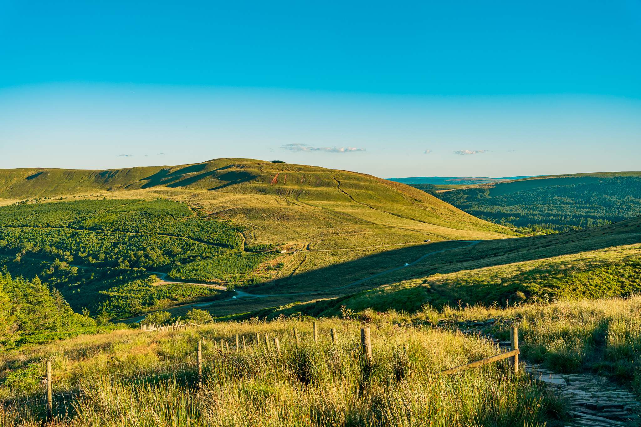 View of Allt Forgan and Blaen-Y-Glyn Forrest, Brecon Beacons, Wales, UK