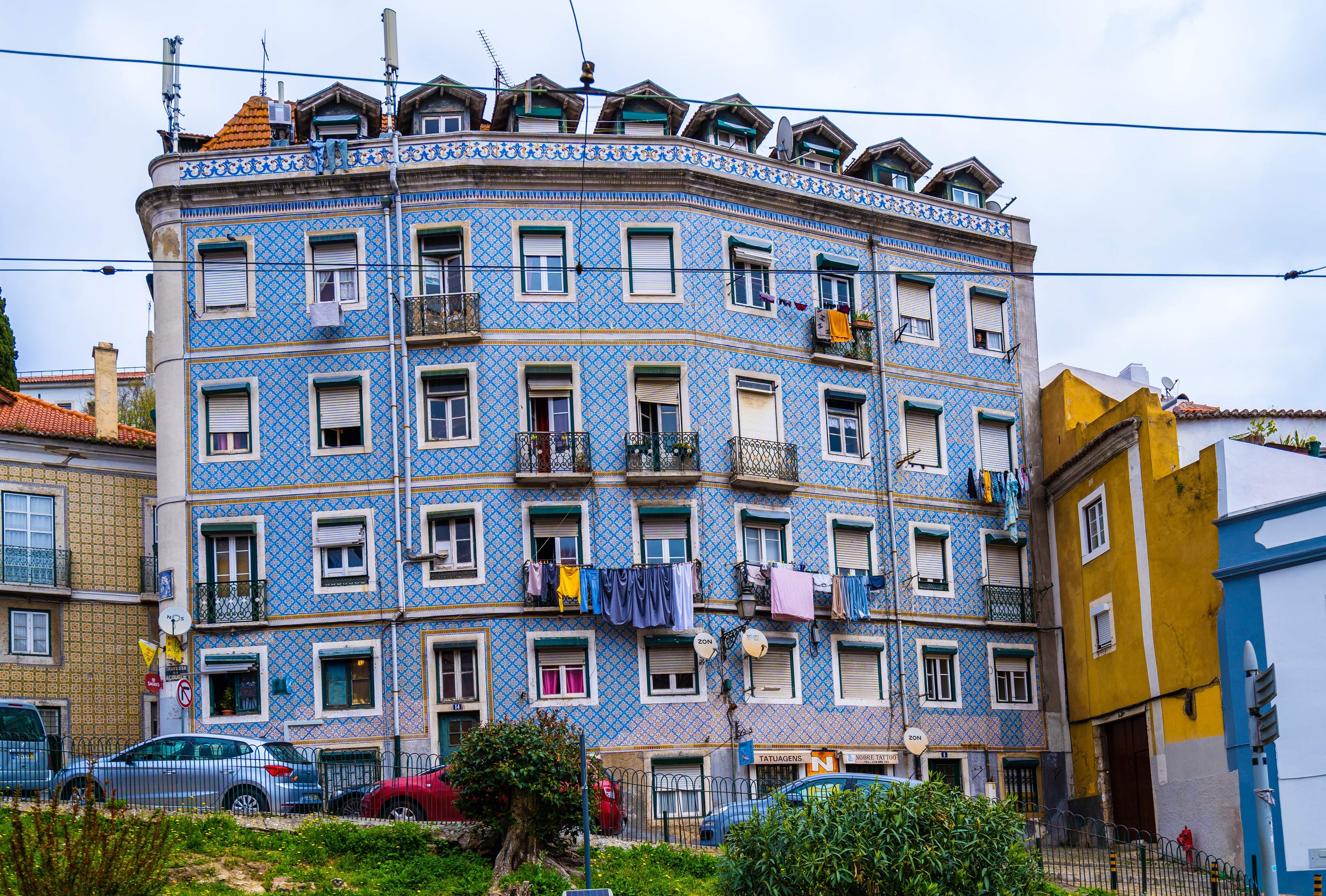 A colorful building in Lisbon, Portugal