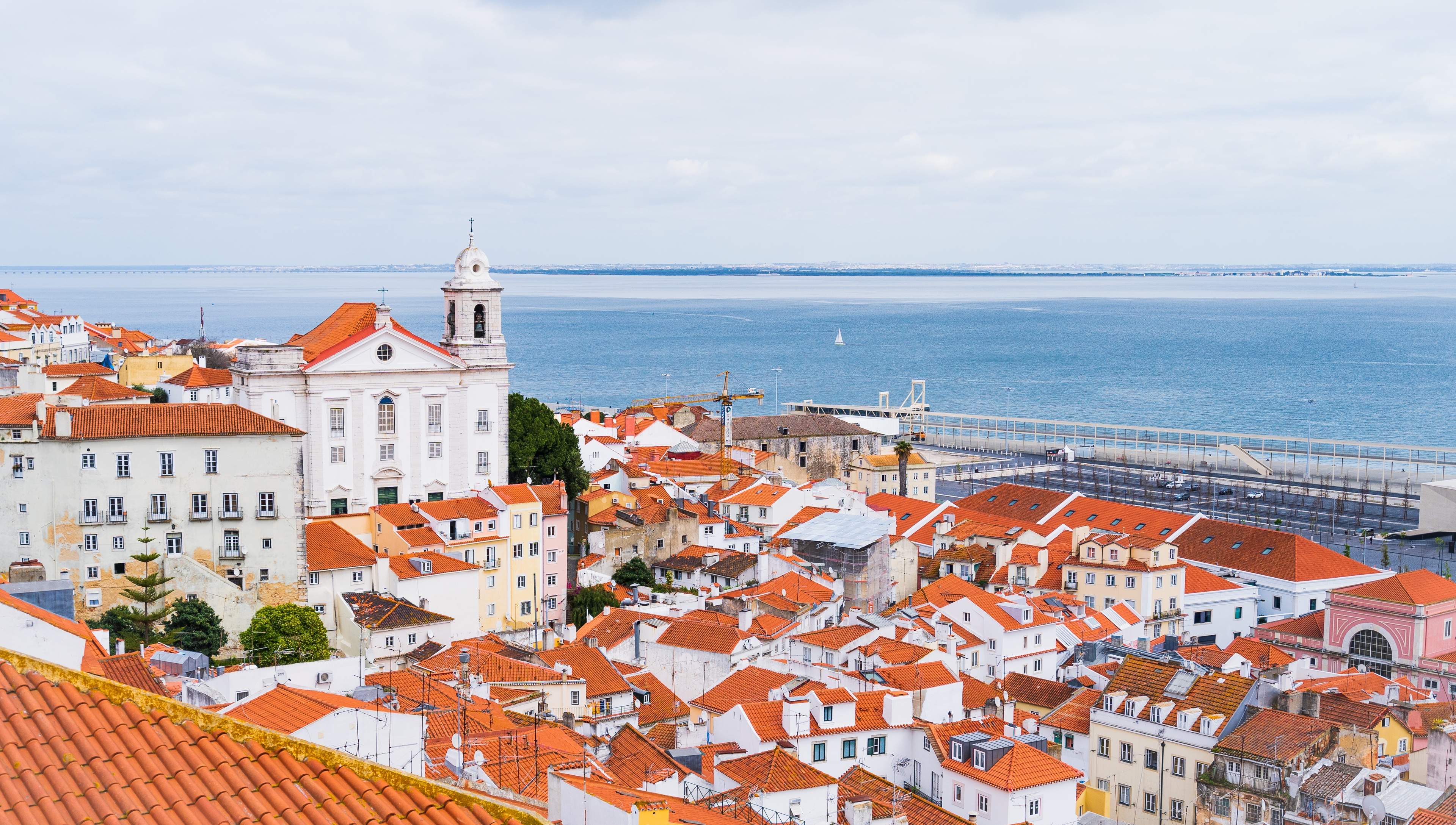 The view from Miradouro de Santa Luzia, Lisbon, Portugal
