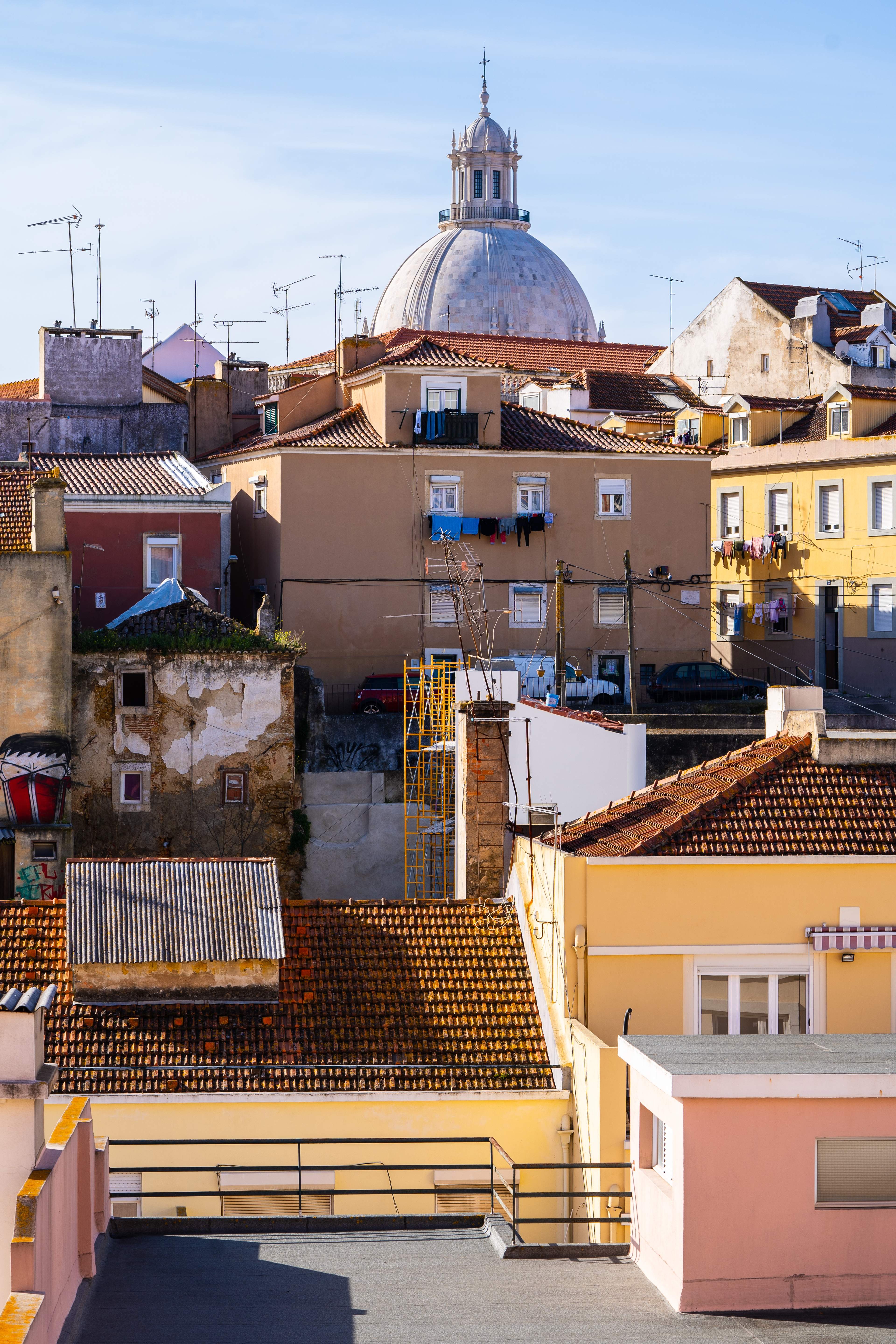 A view from our apartment - A dome of National Pantheon can be seen above the roofs.