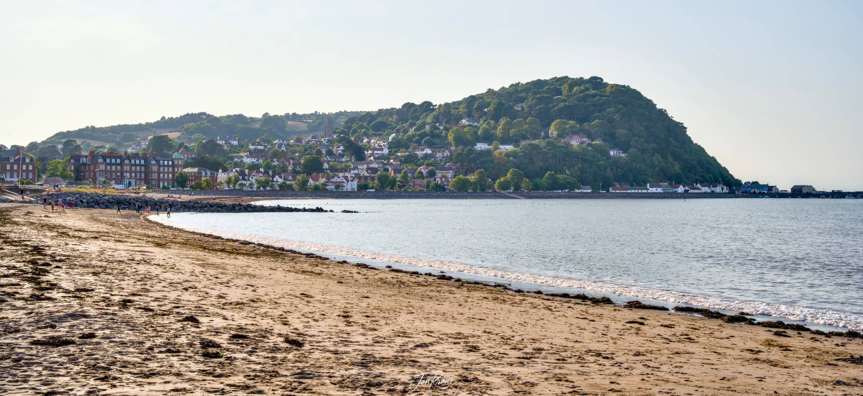 A view from the beach in Minehead, Somerset, UK