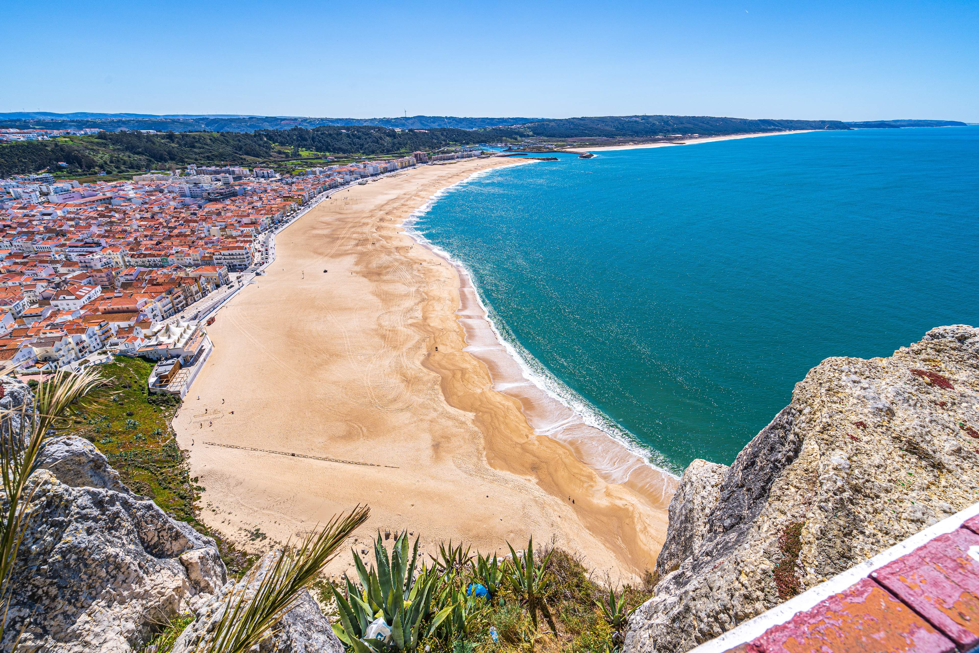 This is Nazaré, Portugal seen from Miradouro do Suberco