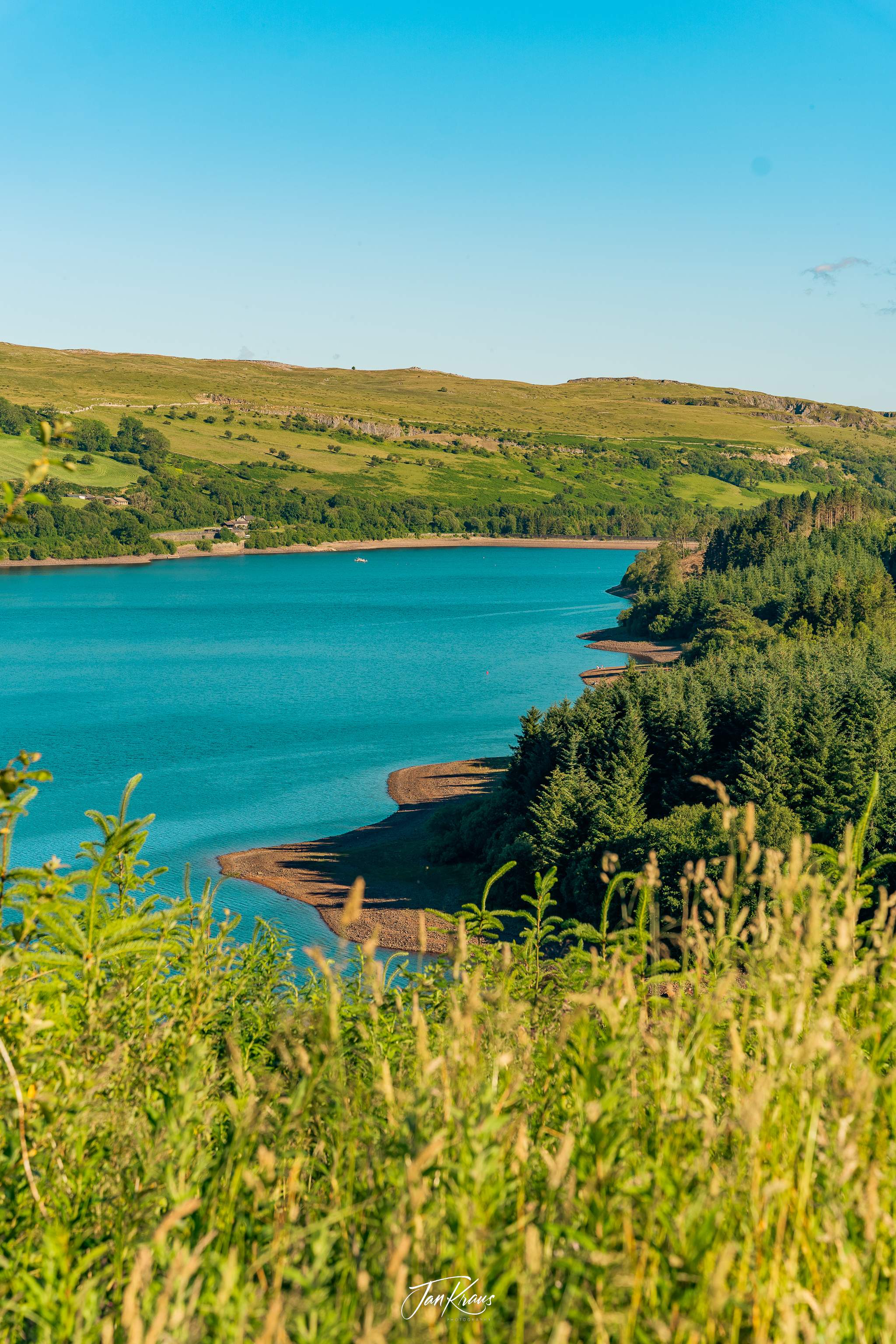 A view of Pontsticill Reservoir, Wales, UK