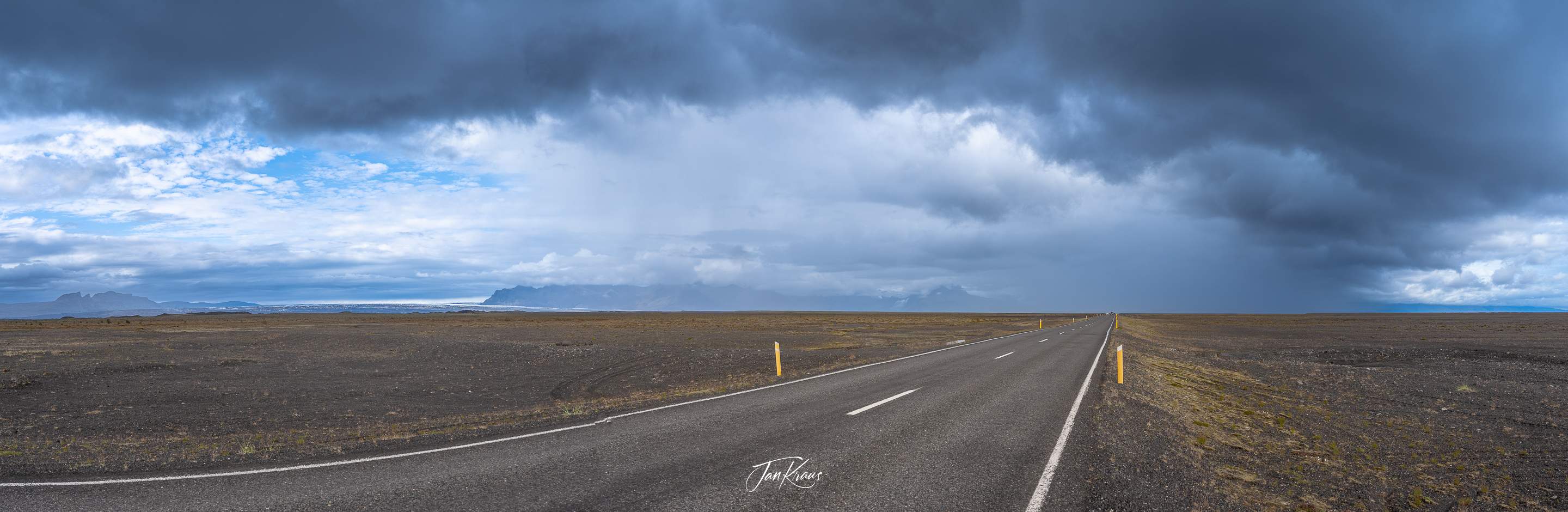 Another panoramic view from the Ring Road with some rain clouds ahead, Iceland