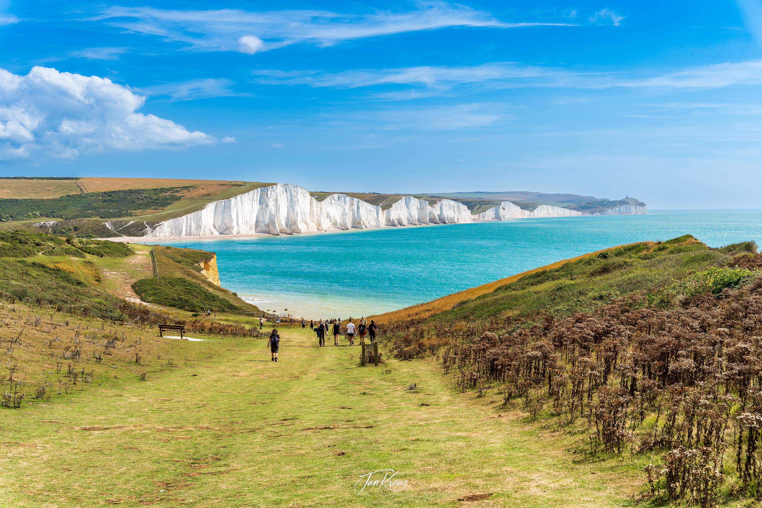 Mesmerizing views of the Seven Sisters cliffs, East Sussex, England, UK