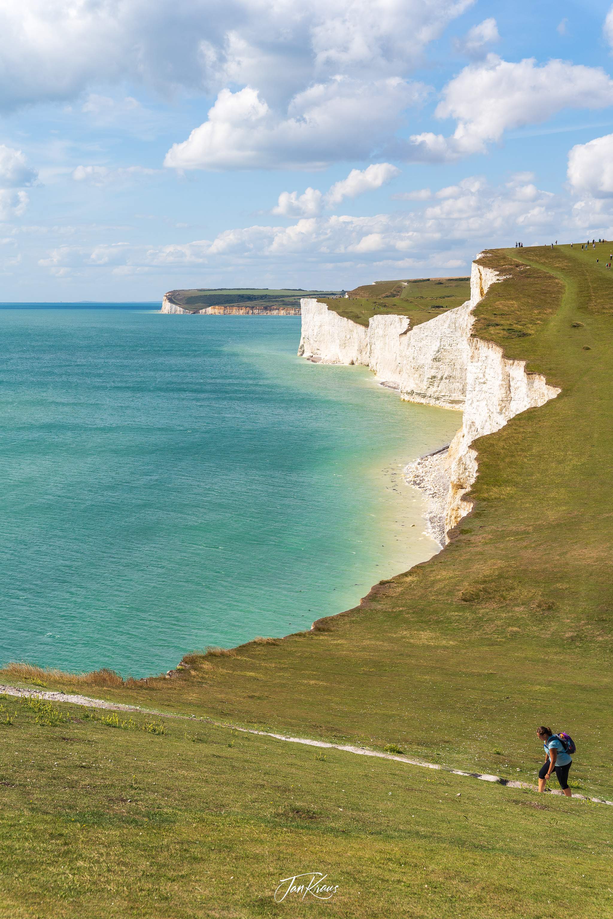 The Seven Sisters cliffs (view towards west), East Sussex, England, UK