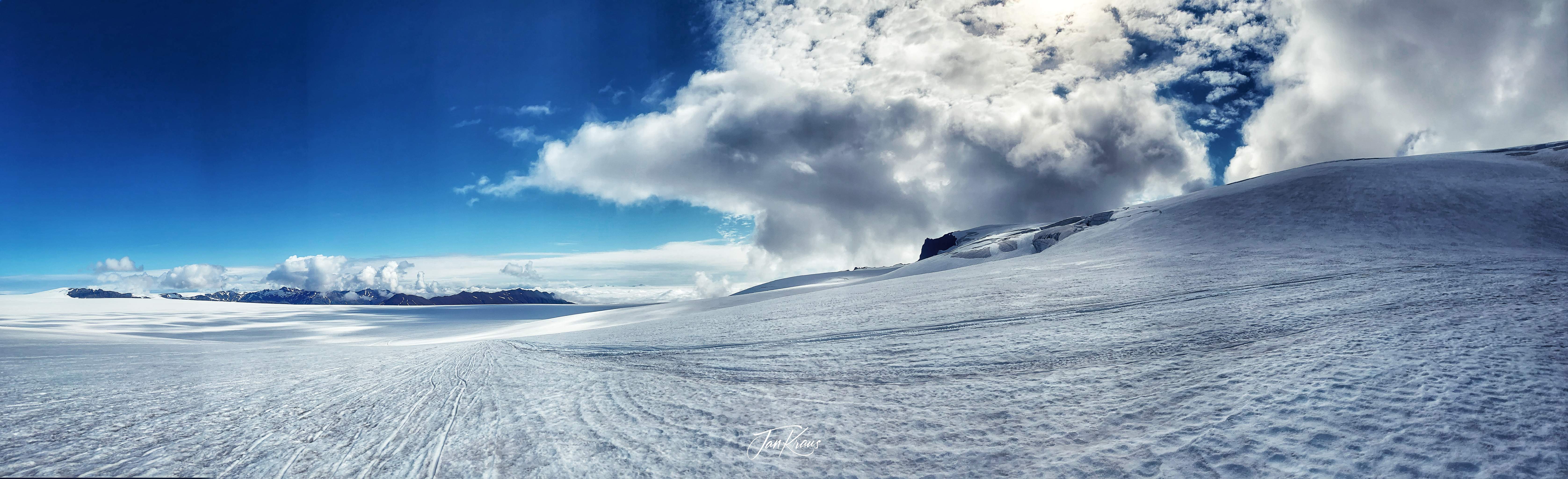 Panoramic View on top of Vatnajökull Glacier, Iceland